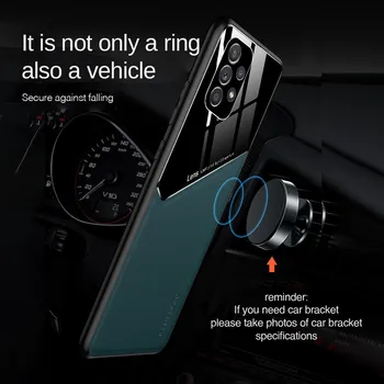 Automobilių Magnetinis Laikiklis Odinis dėklas, Skirtas Samsung Galaxy A52 A32 A72 5G 32, 52 72 organinio Stiklo atsparus smūgiams Silikoninis Telefono Dangtelį Fundas