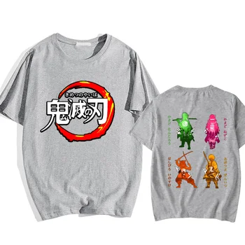 Karšto Anime Kimetsu Nr. Yaiba Marškinėliai Moterims Vyrų Mados T-shirt Demon Slayer Tanjirou Nezuko Zenitsu Inosuke T-shirt Grafikos Tees