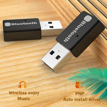 T7 USB Bluetooth Adapteris, suderinamas BT 5.0 USB Belaidį Kompiuterio Adapteris 100 mbps Garso Imtuvas, Nešiojamas Ausinių WS Mini Siuntėjas