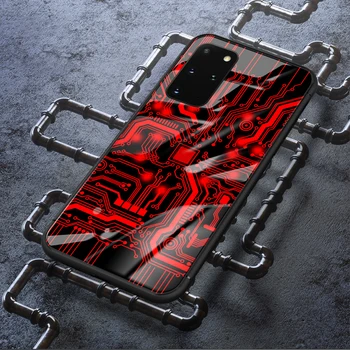 Grūdintas stiklas case for Samsung S20 raudona įrašą stiliaus dangtelis samsung S8 S9 S10 S10e S20 s21 plus pastaba 8 9 10 20 ultra