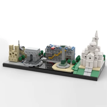 616 VNT SS Žaislai Miesto Gatvės Scena Paryžiaus Orientyras Statyba Blokai, Modulinės Architektūros Bloko Modelis