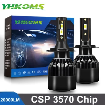 YHKOMS H4 LED H7 LED 20000LM H1 H8, H9 H11 9005 HB3 9006 HB4 9012 Automobilio LED Lemputės Auto Rūko žibintai, Automobilių Žibintai 6000K