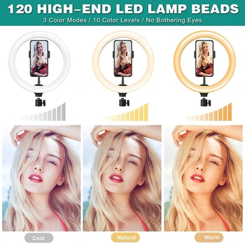 LED Selfie Žiedas Šviesos 10in Žiedas Lempa Su 