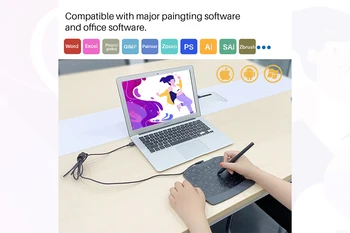 GAOMON S630 6-colių nešiojamas ir stilingas pieštuko dažymui ir žaisti OSU gali būti prijungtas prie 