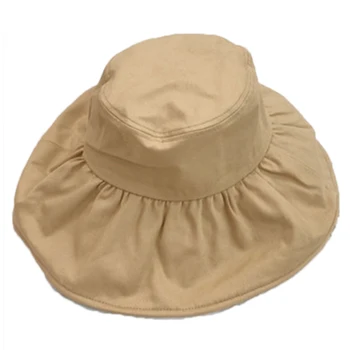 2019 m. vasarą medvilnės paplūdimio skrybėlę moterų skrybėlę ponios kibirą kepurės lankstymo vasaros ponios UV apsauga Panama vasaros saulės skrybėlę Viseira