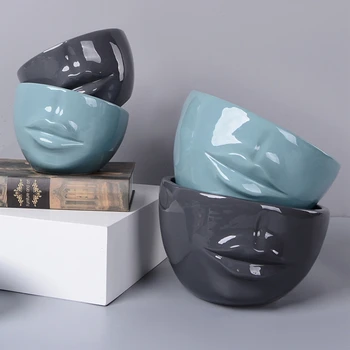 Keramikos Lūpų Formos Sodinamoji Bonsai Gėlių Vazonai, Mini Augalų Puodą Baseinas, Mini Vaza Bonsai Amatų Vazoninių Darbalaukio Dekoro 2021