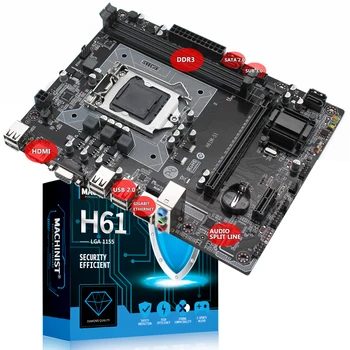 Staklininkas H61 motininę combo kit rinkinys Intel Pentium G2130 procesorius LGA1155 2vnt*4GB = 8GB 1666MHz DDR3 atmintis RAM H61M-S1