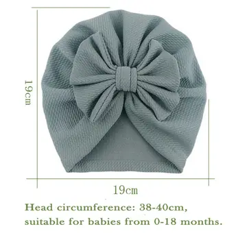 12 Spalvų Kūdikių Galvos Skrybėlę Bowknot Apdailos Kieto Spalvų Stiliaus Jaukus ir Šiltas Kvėpuojantis Mielas Hairband Bžūp