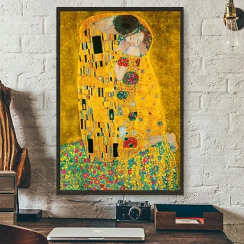 Gustavo Klimto Bučinys Diamond Tapybos Žinomų Tapybos Bučinys Visiškai Gręžimo Siuvinėjimo Kryželiu vidaus Apdaila