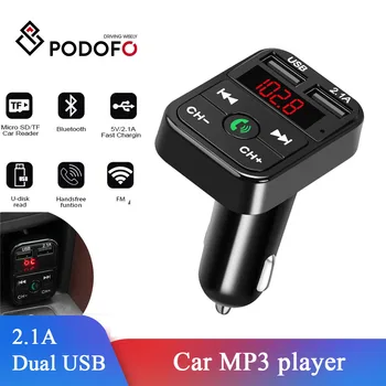 Naujas LED FM Siųstuvas Bluetooth 5.0 Belaidė laisvų Rankų įranga Garso Imtuvas Auto MP3 Grotuvas 2.1 ADual USB Greitas Įkroviklis Automobilių Reikmenys