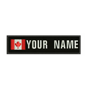 Kanados vėliavą, Kanada 10X2.5cm Siuvinėjimo Užsakymą Pavadinimas Tekstas Pleistro Juostelės ženklelis Geležies Arba Velcro Pagrindo Lopai Drabužiai