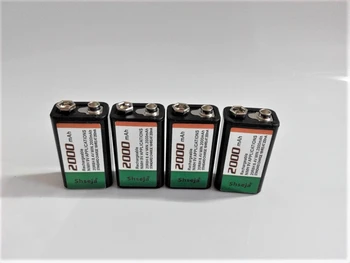 2VNT 9v daugkartinio įkrovimo baterija didelės talpos 2000mAh žaislas įkraunamos NiMH baterijos + 1PCS multi-funkcija kroviklio komplektas