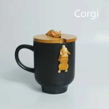 2019 Animacinių filmų 3D Corgi prancūzų Buldogas Puodeliai Mielas gyvūnų Kavos Puodelis Arbatos Vandens Puodeliai Pieno Citrinų Drinkware Pora Taurės Dovana Draugams