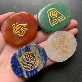 Gamtos Palmstone Fengshui Elementas Simboliai Meditacija Aventurine Lapis Karneolis Reiki Healing Amuletas Akmens Oro, Vandens, Ugnies Žemė