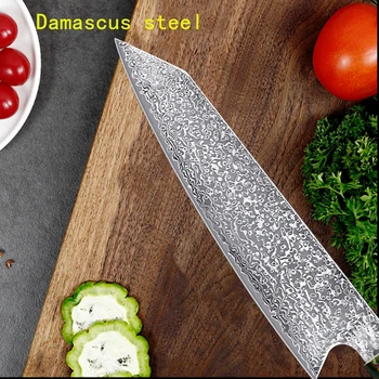 Naujas Damasko Chef Peilis Nerūdijančio Plieno virtuvės Peilis Japonų Santoku Peiliai Aštrūs Cleaver Pjaustymo Kepsnys peilis, Kepimo Įrankis
