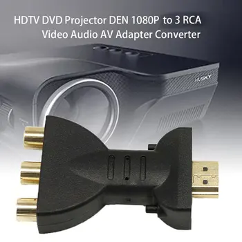 Lankstus Nešiojamasis 1080P HDMI Suderinamus Į 3 RCA Video, Audio (AV Adapteris Keitiklis HDTV DVD Projektoriumi DEN Skaičiuoklė