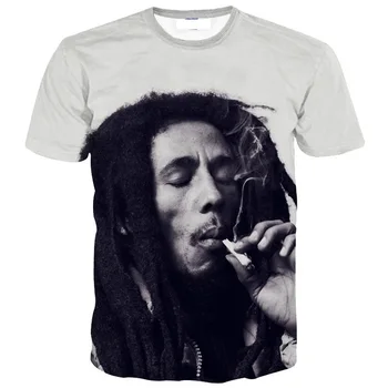 Bob Marley Marškinėliai Vyrams Naujas Mados Rūkymas 3D Atspausdinta Tee Marškinėliai Homme Atsitiktinis Marškinėlius Prekės ženklo Plius Dydis Drabužių 7XL Dropship