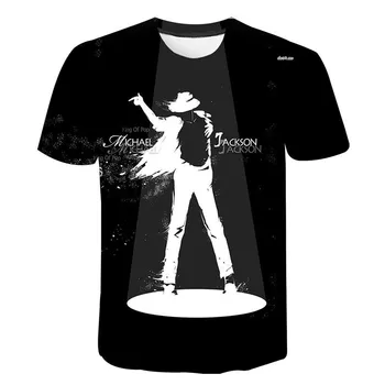 Mados Nauja Michael Jackson 3D T-shirt Tendencija Harajuku Vyrų ir Moterų Atsitiktinis Streetwear Atspausdintas T-shirt Cool Top Didelio Dydžio