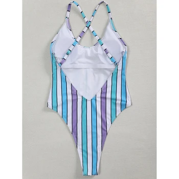 Vienos dalies maudymosi kostiumėlis Moterims maudymosi Kostiumėliai, 2021 Seksualus Dryžuotas Maudymosi Kostiumą, Moteris Bikini Plaukimo Paplūdimio Drabužiai Monokini Moterų Maudymosi