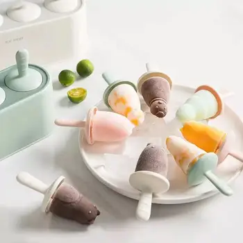 4-Hole Vaikų, Desertas, Ledai Pop Silikono Formos Popsicle 