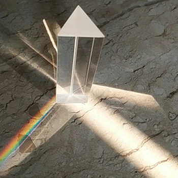 25X80MM Optinis Vaivorykštė Stiklo stačiu Kampu Atspindintis Trikampė Prizmė Mokymo Šviesos Spektras Vaivorykštės 