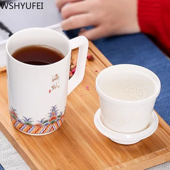 Nauja stiliaus keramikos arbatos puodelio, puodelis su filtru Kelionės patogumui Arbatos rinkinys arbatos rinkinį 