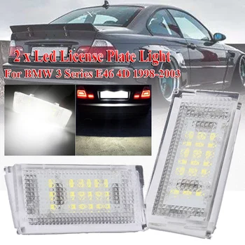 2 vnt Led Licenciją Plokštelės Šviesos diodų (Led) Canbus Auto Uodegos Šviesos Baltos spalvos LED Lempučių BMW 3er E46 4D 1998-2003 Automobilių Reikmenys