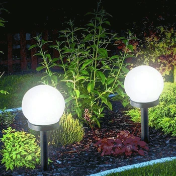 2vnt Saulės Sodo Lempos, LED Vejos Šviesos Kamuolys Apvalus Vandeniui IP65 Ornamentu Parko Gyvenamųjų Takas, Vila Kiemo Apšvietimas WWO66