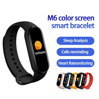 M6 Smart Apyrankę Žiūrėti BT 4.0 Fitness Tracker Smartband Širdies ritmas, Kraujo Spaudimo Monitorius 