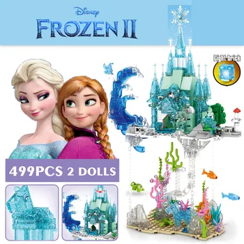 Naujas 469PCS Disney Princess Pilis Rapunzel Bokštą Susivėlęs Užšaldyti Elsa Modelis Draugais Pastato Blokus, Plytas Žaislas Dovana Vaikas Mergaitės