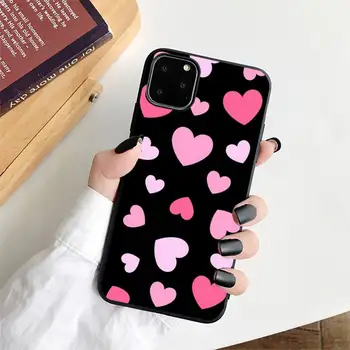 FHNBLJ aš tave Myliu Pink Širdies Telefono dėklas skirtas iPhone 8 7 6 6S Plus X 5S SE 2020 XR 11 12 pro XS MAX