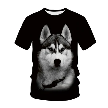 Naujas Mados T-shirt Spalvinga Wolf 3D Spausdinimo Vyrai Moterys Streetwear Marškinėlius Sporto Atsitiktinis Marškinėliai, Anime Modelis Viršūnes Vyrų Drabužiai.