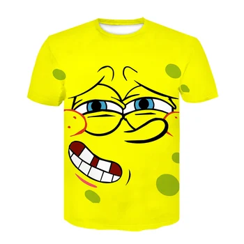 2021 naujas Naujas Įdomus Geltona Bob T-shirt Vyrai/Moterys Sponge 3D Spausdinimo T-shirt Sporto Trumpas Rankovės Anime ir Animacinių filmų Unisex Trumpas Rankovės