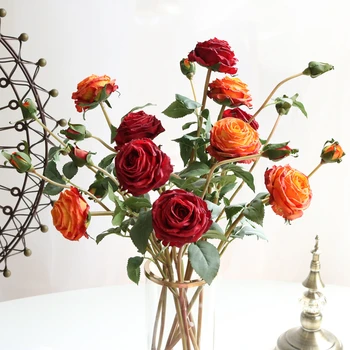 1pcs dirbtinės gėlės rožės šilko audinio netikras gėles namo kambarį apdaila gėlės, vestuvių dekoravimas dirbtiniai augalai
