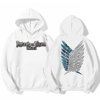 Žiemos Atakos Titan Hoodie priekiniai ir atgal 2 pusių spausdinimo didelis logotipas hoodies unisex cool marškinėlius Mados Puloveriai XS-3XL