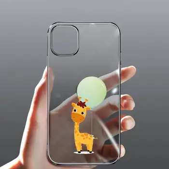 žirafa kūrybiškumą tapybos gyvūnų Telefono dėklas Permatomas iPhone Samsung 11 12 6 7 8 9 30 Pro X Max XR Plius lite