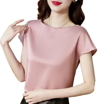 Korėjos Stiliaus Moterų Mados Drabužių Trumpas Batwing Rankovėmis Marškinėliai 2021 M. Vasaros Viršūnes Prarasti Atsitiktinis Marškinėliai Kieto Spalvų Tee Ledo Šilko