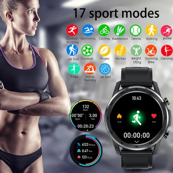 SENBONO 2021 Moterų Termometras Smart Žiūrėti Vandeniui Laikrodį Smartwatch Fitnees Tracker Sporto Žiūrėti Su Kūno Temperatūra Laikrodis