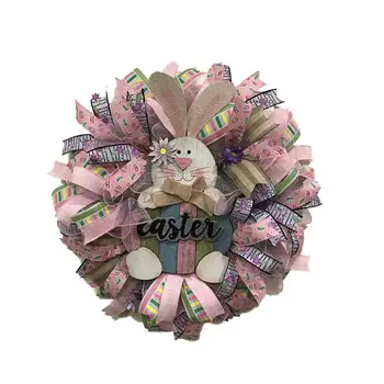 Easter Bunny Vainikas Triušis Girliandą Sienos Kabo Kviečiame Pasirašyti už Durų, Namo Apdaila