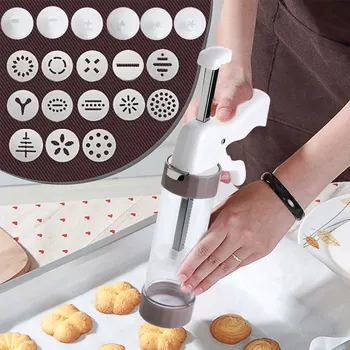 Slapukas Paspauskite Ginklą Mašina, Sausainių Formavimo Rinkinys Pyragas Apdaila 13 Spaudos Formų Ir 6 Konditerijos Vamzdžių Antgaliai Slapukas Įrankis Sausainių Maker