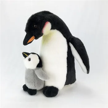 [Juokingi] Zoologijos sode 28cm Modeliavimas Tikroviška Motina Pingvinas ir Kūdikis Pingvinas Pliušinis Žaislas, Minkšti Kimštiniai Gyvūnai, lėlės Gimtadienio Dovanos vaikams
