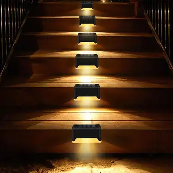 4/8pcs LED Saulės Sodas Šviesos Lauko Kelias Laiptų atsparus Vandeniui Sienų apšvietimo Sodo Kraštovaizdžio Žingsnis Laiptų Lempos Balkonas Tvoros Apdaila