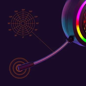 RGB Kietas Šviesos Gaming Ausines Klausytis Garso Per Ausį, Laidines Ausines Su Mic Kompiuterių PC Gamer Nešiojamojo kompiuterio Darbalaukį