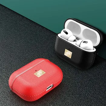 Atveju Airpods Pro 4 Prabanga Šepečiu Natūralios Odos Dangtelis Apple AirPods 3 2 1 Priedai Belaidės Ausinės Su Keychain