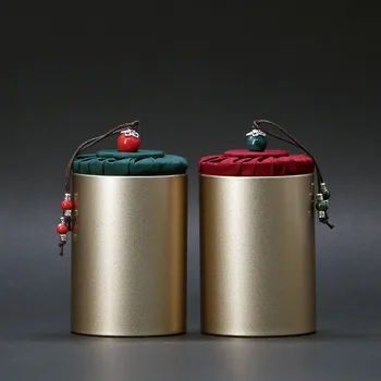 50g Kūrybos Audinys Padengti Metalo Puer Arbatos Dėžutė Bendrojo alavuotoji skarda Box Mini Maži Nešiojamieji Arbata, Kava, Saldainiai Gali