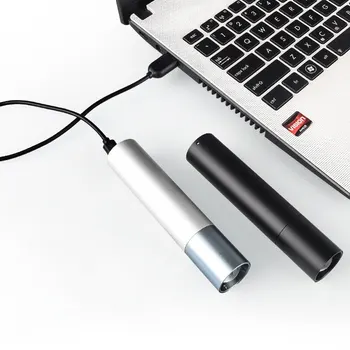 Mini Žibintuvėlis LED Zoom Pritemdomi Nešiojamų Lempa USB Įkrovimo Vandeniui Galingas, Ryškus Žibintuvėlis, Žvejyba, Kempingas