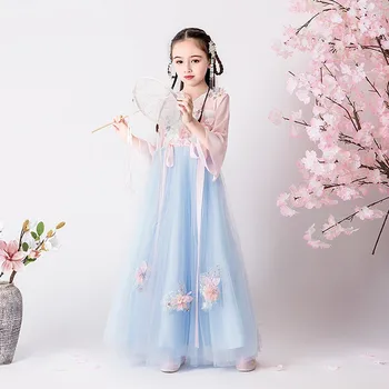 Gražių Merginų Hanfu Tradicinės Kinų Kostiumas Senovės Dinastijos Atlikti Suknelė Rytų Princesė Dress Vaikams, Šokių Drabužiai Cosplay