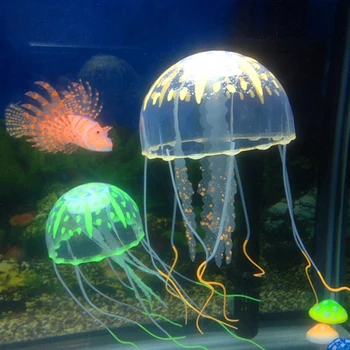 Akvariumas Dirbtinės Šviesos Žuvų Žuvų Bakas Vandens Kraštovaizdžio Silikono Medūzos, Žuvų Švyti Tamsoje Po Vandeniu Ornamentu