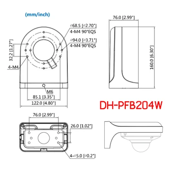 Dahua DH tvirtinimo prie Sienos Kronšteinai PFB204W už HDW4631C-A HDW4431EM-Aliuminio Medžiagos DH IP Kameros