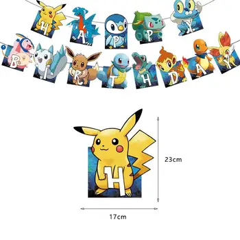 1Set Pokemon Pikachu Vaikams Gimtadienio Apdailos Latekso balionas Baneriai Tortas Topper Baby Shower Prekių Vaikams, Žaislų Globos
